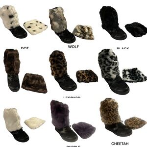 Multiple Colors Faux Fur Soft Costume Leg Warmers Boot Covers Dancewear Rave NWT